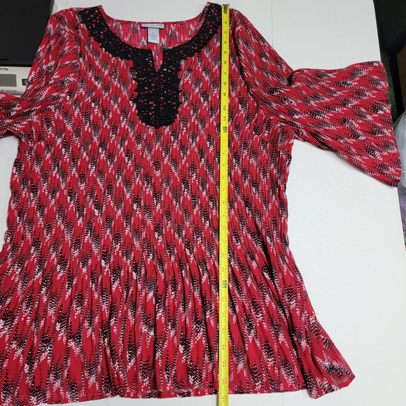 Catherines Red and Black Blouse - Picture 6 of 9